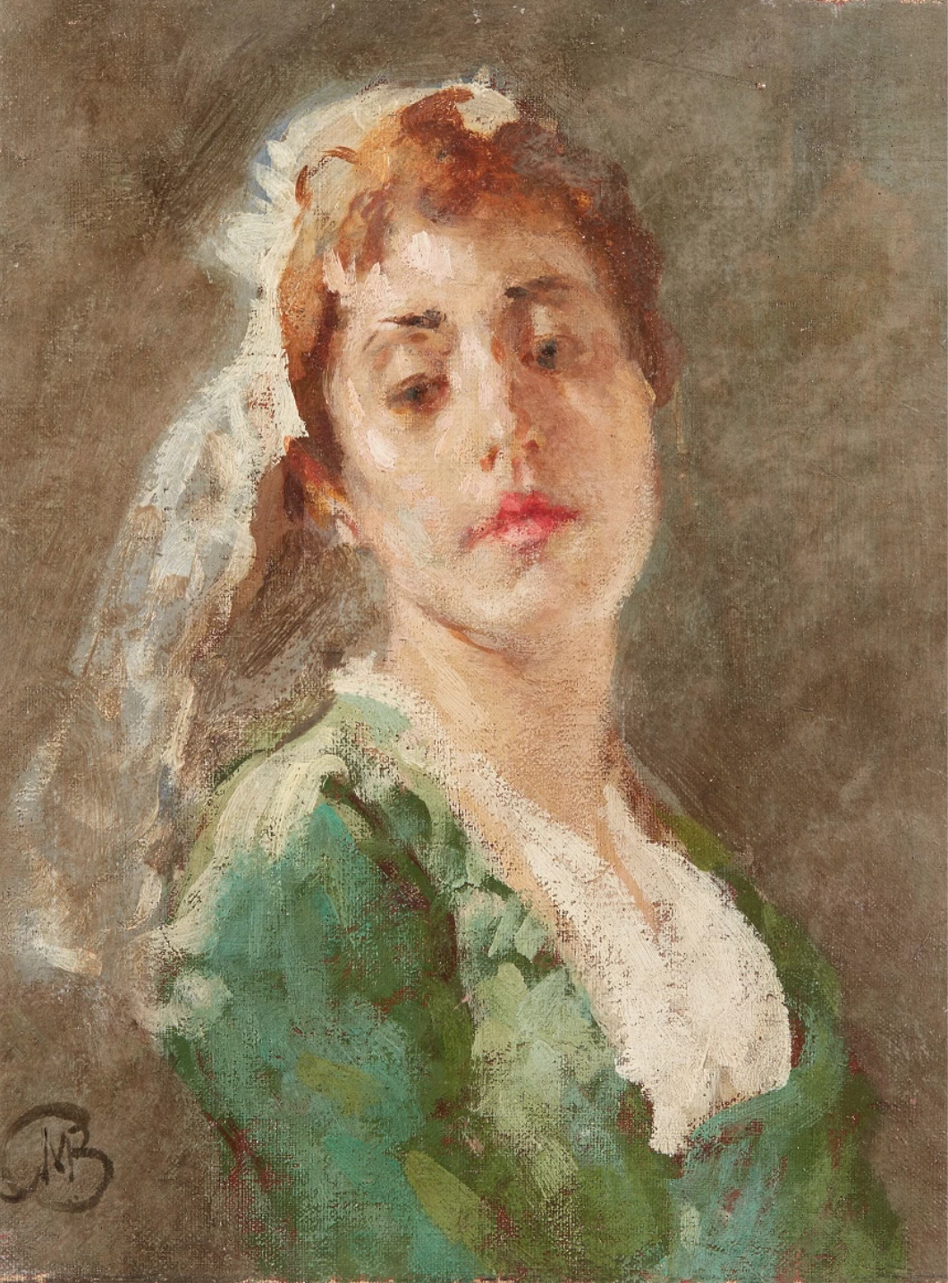 Donna in corpetto verde